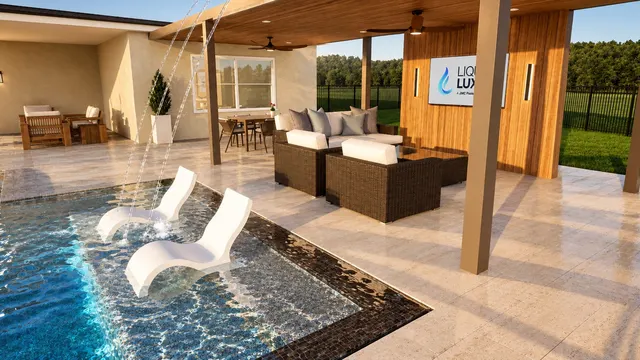 Render of the Gorrepati pool and spa, view 05 (day view)